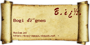 Bogi Ágnes névjegykártya